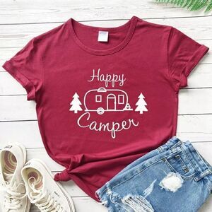Happy Camper Hiking Outdoors Tee Shirt